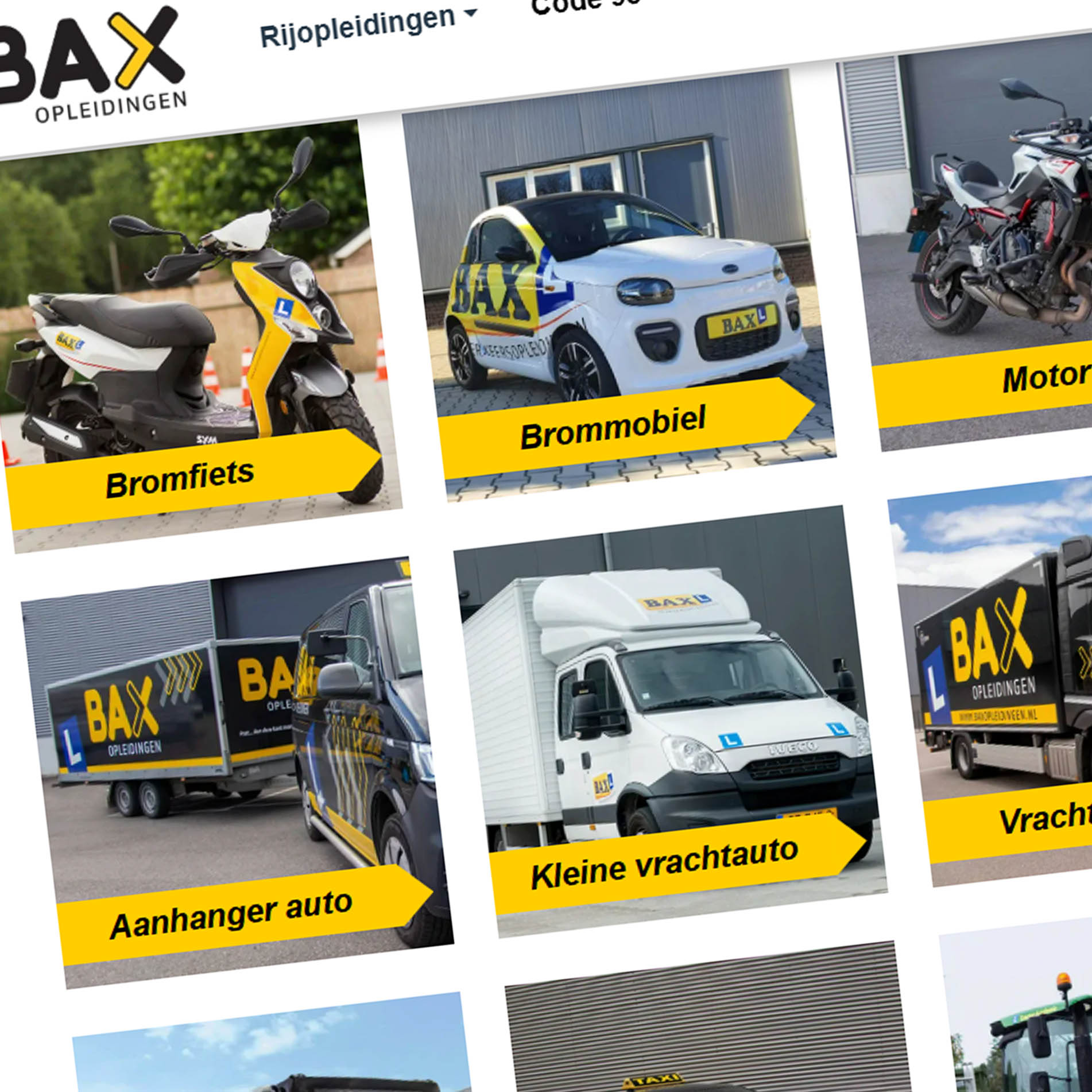 Bax Rijopleidingen website en portaal